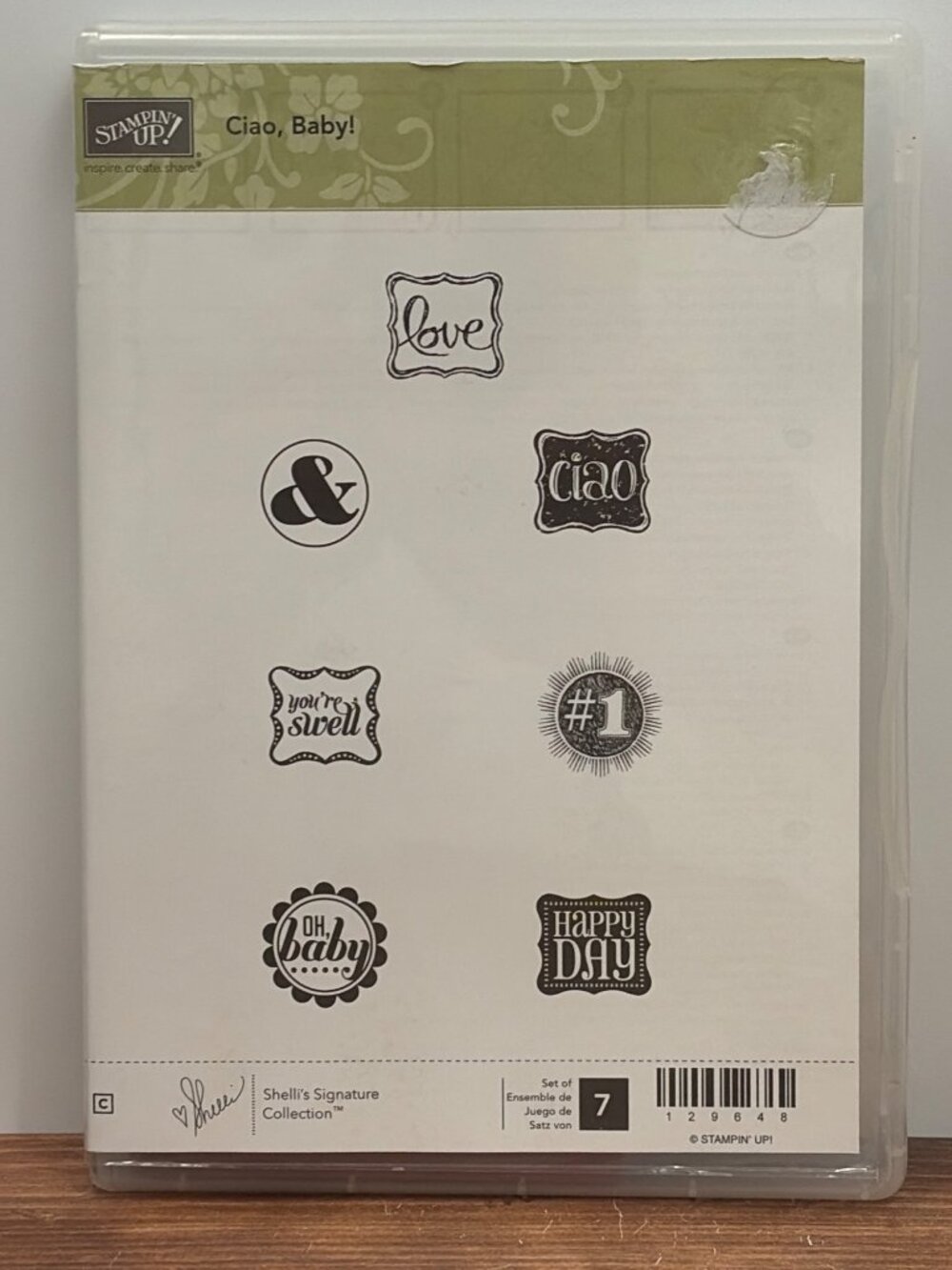 STAMPIN' UP! 129648 CIAO BABY CLEAR MOUNTED RUBBER STAMP SET LOVE SWELL OH BABY